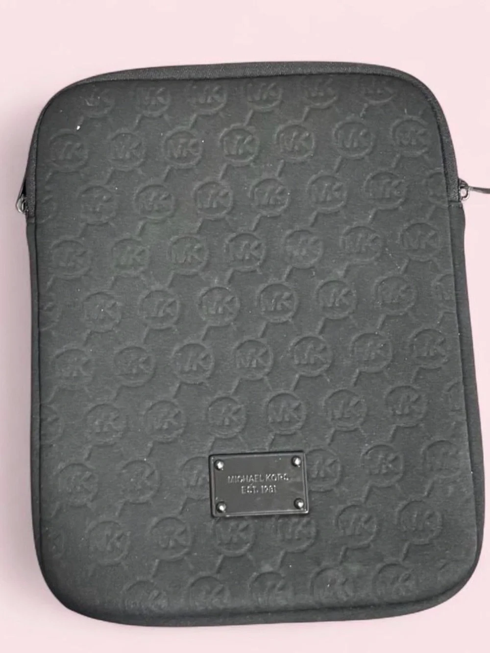 Michael Kors Black Embossed MK Logo Tablet/Ipad Sleeve Case